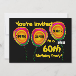 Plantilla de la 60ª SORPRESA invitación a fiesta d
