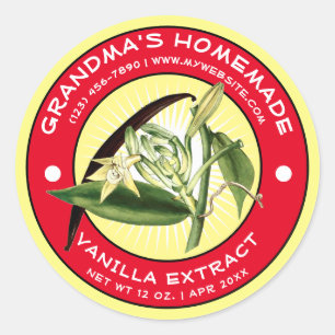 Plantilla de la etiqueta de extracción de vainilla