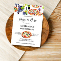 Plantilla de la fiesta de cumpleaños de pizza y vi