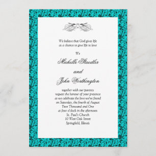 Plantilla de la invitación de la boda de Torqouise