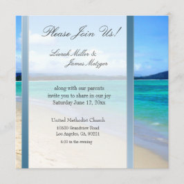 Plantilla de la invitación del boda de playa del