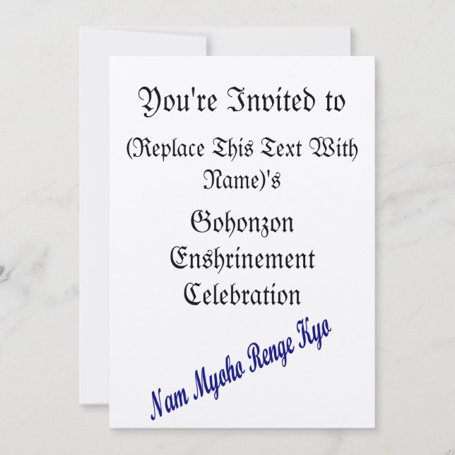 Plantilla de la invitación del Enshrinement del (Anverso)