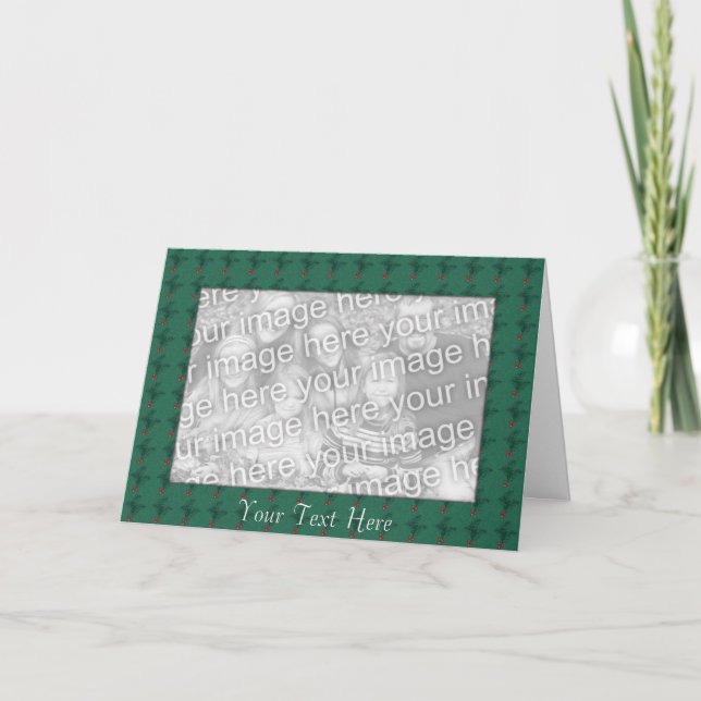Plantilla de la tarjeta - acebo del navidad (Anverso)