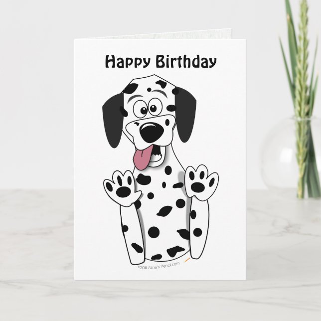 Plantilla de la tarjeta de cumpleaños de perro de  (Anverso)