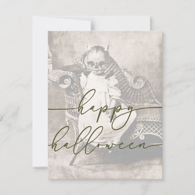 Plantilla de la tarjeta de Halloween de fantasía (Anverso)