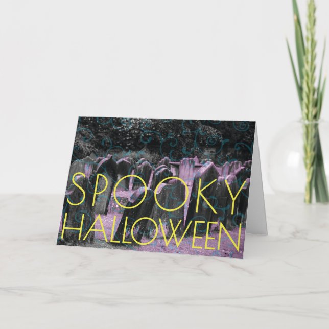 Plantilla de la tarjeta de Halloween de fantasía (Anverso)