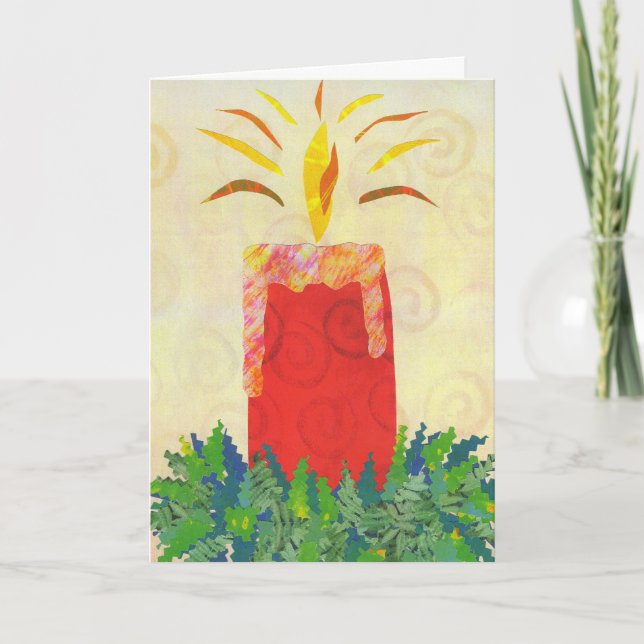 Plantilla de la tarjeta de la luz de una vela que (Anverso)