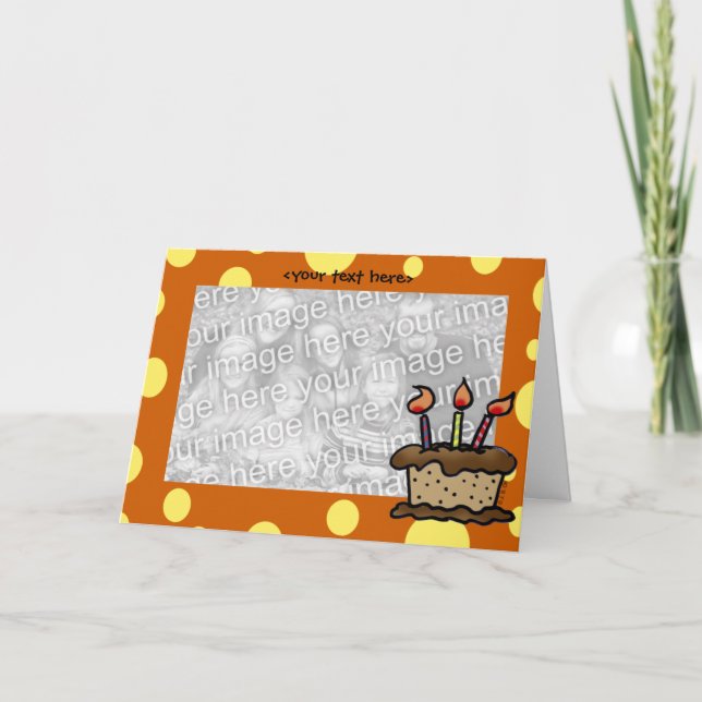 Plantilla de la tarjeta de la torta de cumpleaños (Anverso)