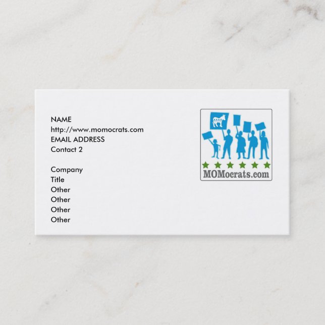 Plantilla de la tarjeta de MOMocrats (Anverso)