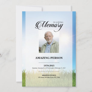 Plantilla de la tarjeta de oración del Funeral Sky