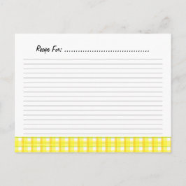 Plantilla de la tarjeta de receta amarilla
