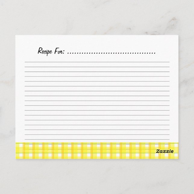 Plantilla de la tarjeta de receta amarilla (Reverso)