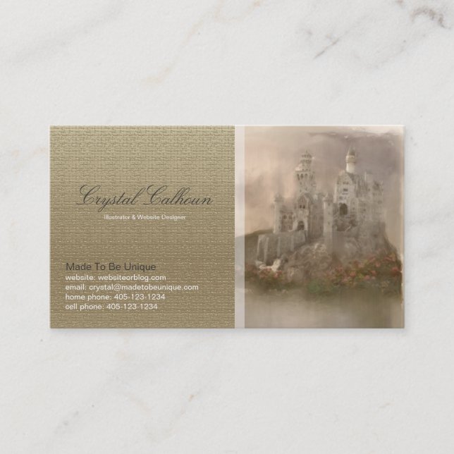Plantilla de la tarjeta de visita - castillo de la (Anverso)