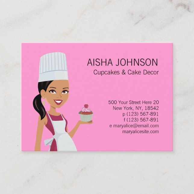 Plantilla de la tarjeta de visita de Cupake con el (Anverso)