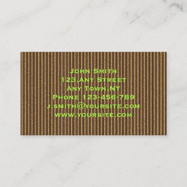 Plantilla de la tarjeta de visita de la cartulina (Anverso)