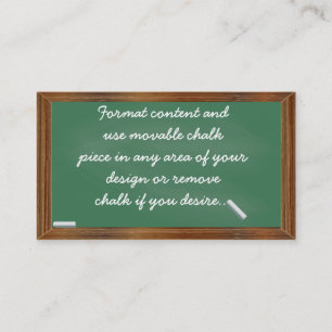 Plantilla de la tarjeta de visita de la pizarra