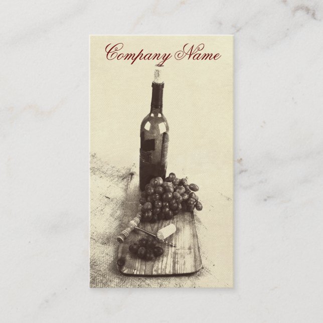 Plantilla de la tarjeta de visita de las botellas (Anverso)