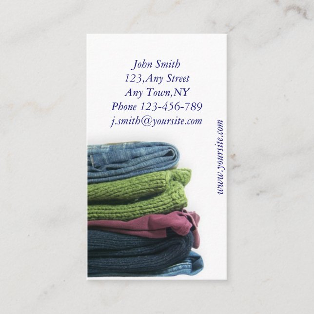 Plantilla de la tarjeta de visita de lavadero (Anverso)