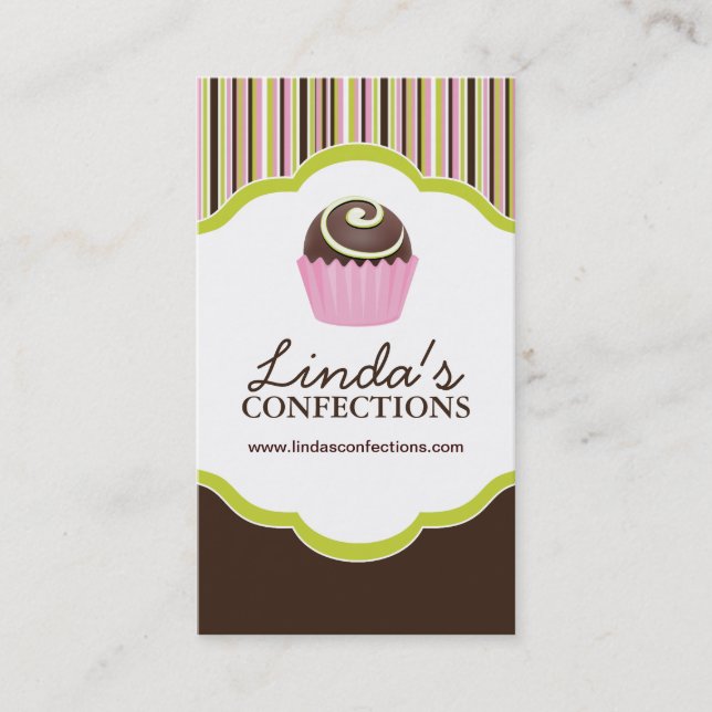 Plantilla de la tarjeta de visita de los dulces (Anverso)
