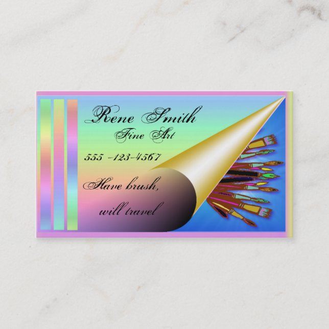 Plantilla de la tarjeta de visita del artista