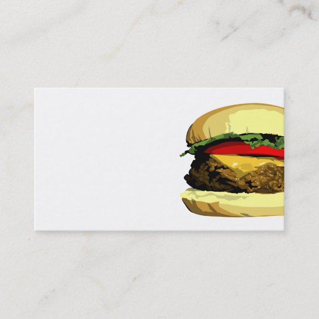 Plantilla de la tarjeta de visita del cheeseburger (Anverso)