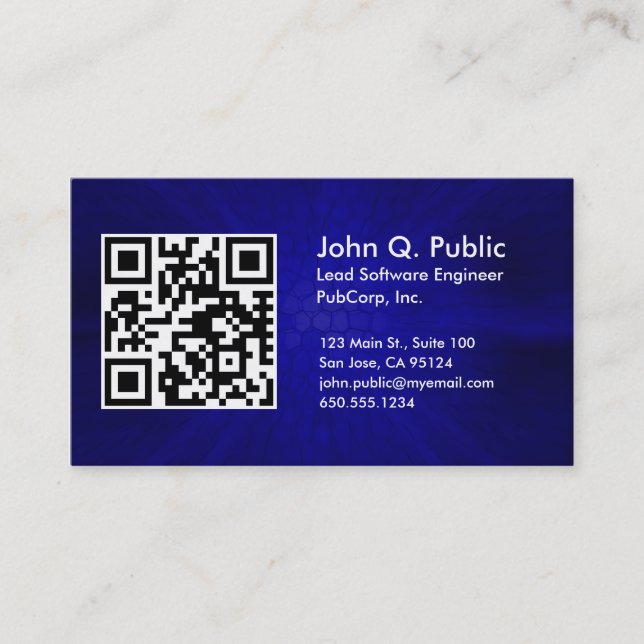 Plantilla de la tarjeta de visita del código de QR (Anverso)