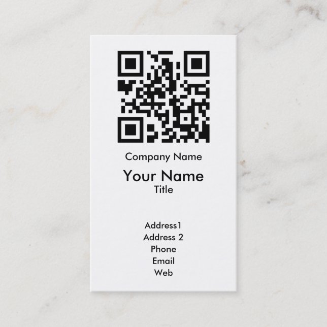 Plantilla de la tarjeta de visita del código de QR (Anverso)