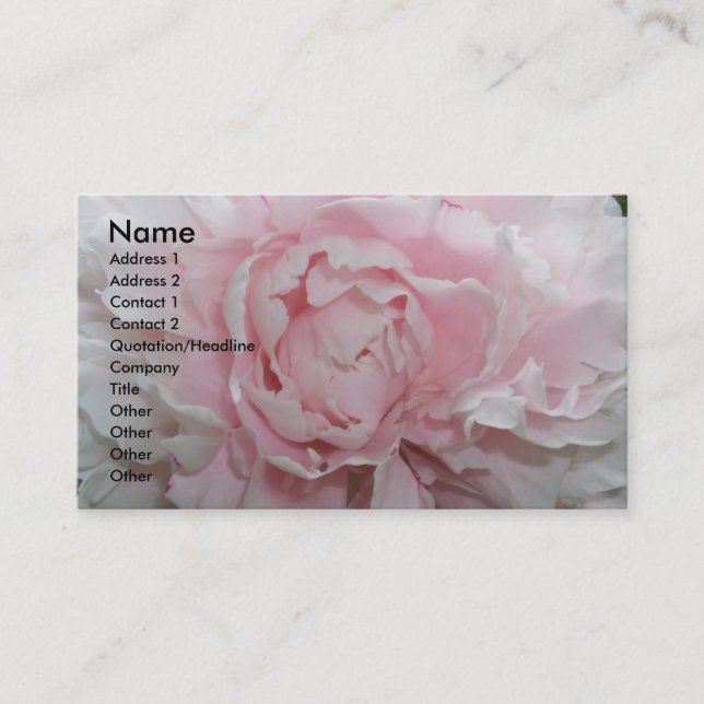 Plantilla de la tarjeta de visita del Peony (Anverso)