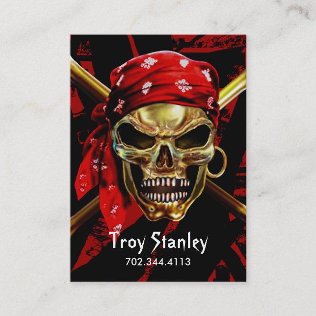 Plantilla de la tarjeta de visita del pirata del (Anverso)