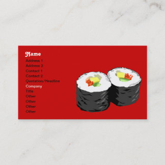 Plantilla de la tarjeta de visita del sushi