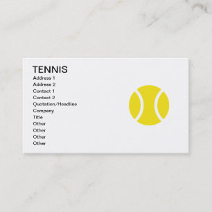 Plantilla de la tarjeta de visita del tenis