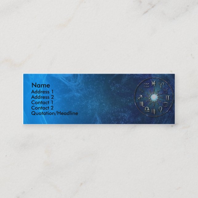Plantilla de la tarjeta de visita del zodiaco (Anverso)