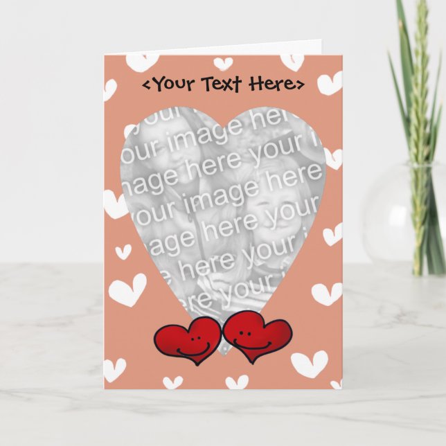 Plantilla de la tarjeta del corazón del amor (Anverso)
