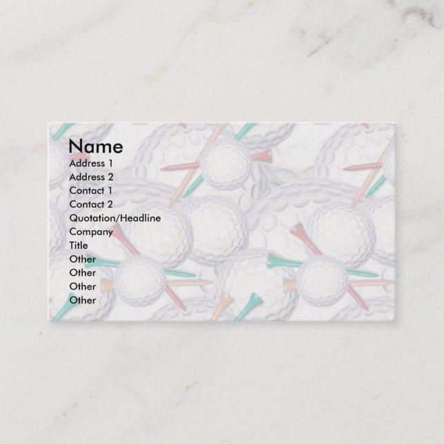 Plantilla de la tarjeta del perfil - golf (Anverso)