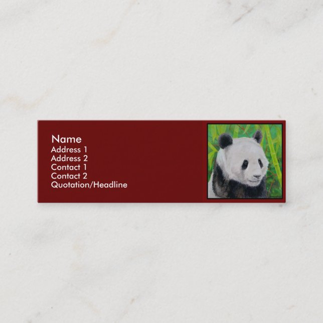 Plantilla de la tarjeta del perfil - panda (Anverso)