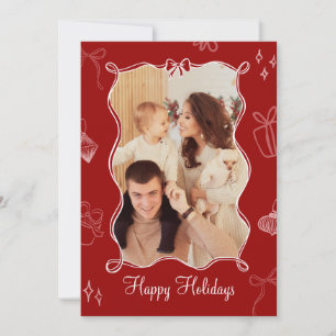 Plantilla de la tarjeta fotográfica de navidad con