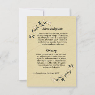 Plantilla de la tarjeta funeral del programa