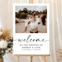 Plantilla de letrero de bienvenida para boda con f