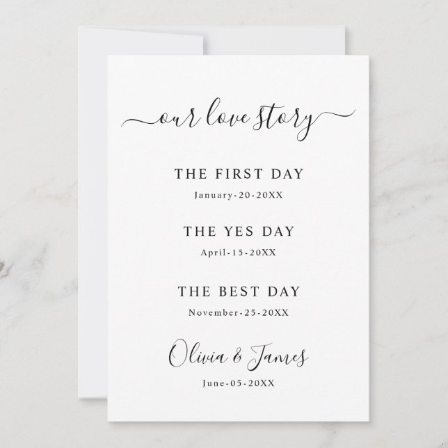 Plantilla de letrero de boda de nuestra historia d (Anverso)