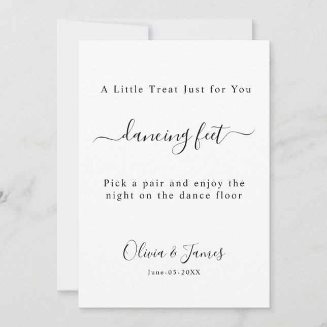 Plantilla de letrero de boda para pies que bailan, (Anverso)