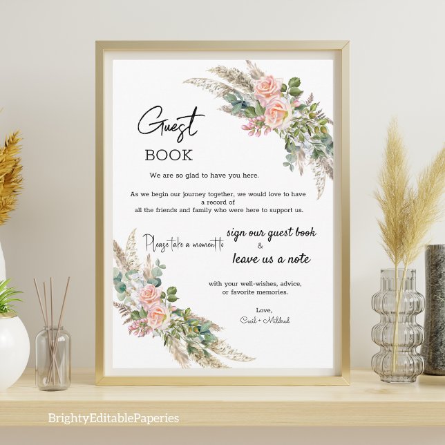 Plantilla de libro de invitado de eucalipto y acua (Subido por el creador)