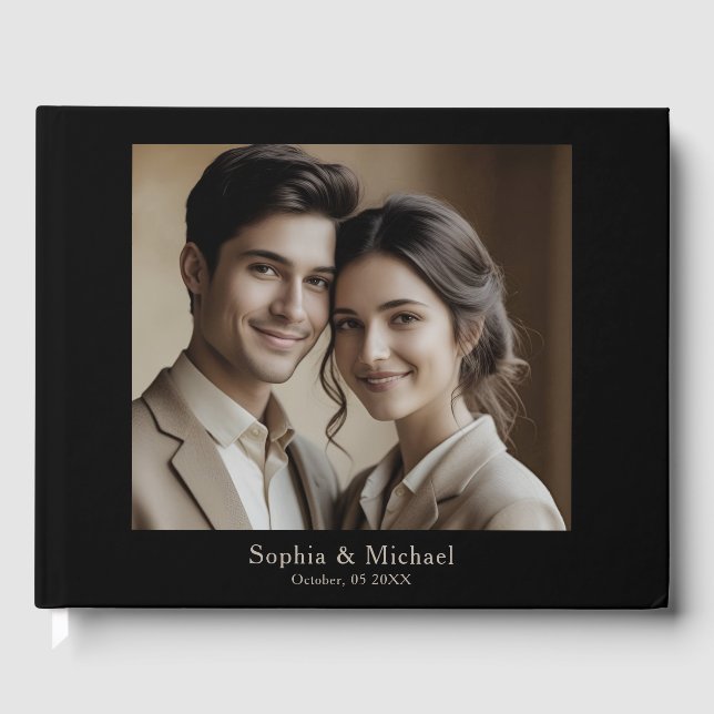 Plantilla de libro de invitados de Boda de fotogra (Anverso)