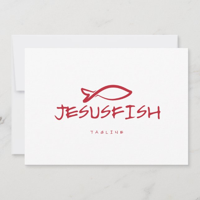 plantilla de logotipo de pez Jesús (Anverso)
