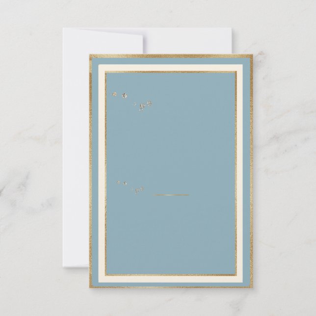 Plantilla de marco dorado floral de acuarela azul (Anverso)