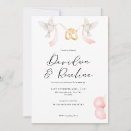 Plantilla de matrimonio elegante con anillo y palo