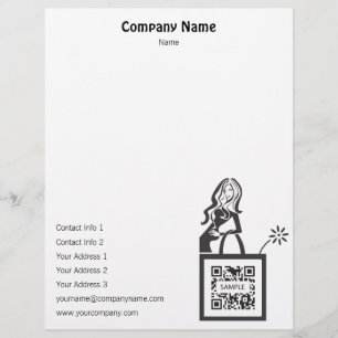 Plantilla de membrete Chica de compras