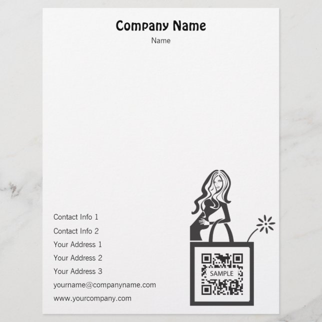 Plantilla de membrete Chica de compras (Anverso)