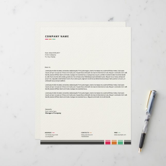 Plantilla de membrete comercial (Anverso/Reverso In Situ)