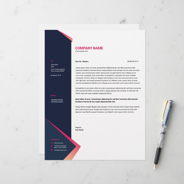 Plantilla de membrete comercial - Diseño de Person (Anverso/Reverso In Situ)
