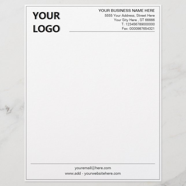 Plantilla de membrete con logotipo de empresa con  (Anverso)